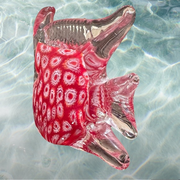 Art Glass Murano Millefiori Angel Fish Paperweight collectible - Picture 5 of 6